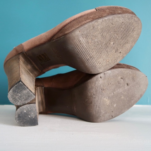 Nude platform shoe with chunky heel - Picture 6 of 8